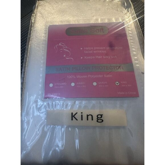 New Satin Soft King Satin Pillow Protector - Picture 1 of 3